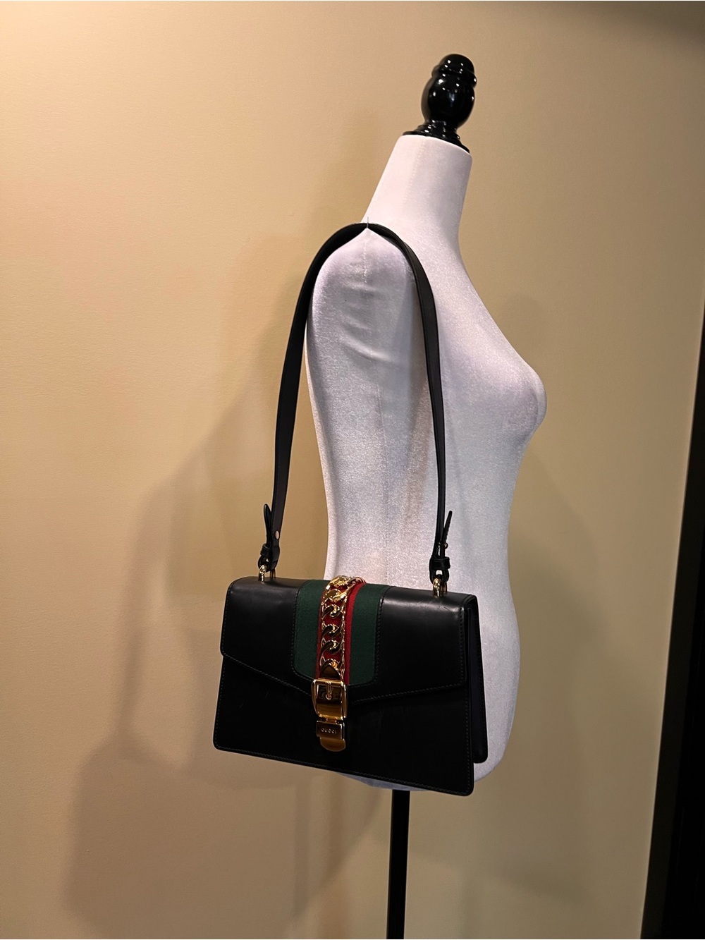 Gucci Sylvie Leather Shoulder Bag with Two Interchangeable Straps